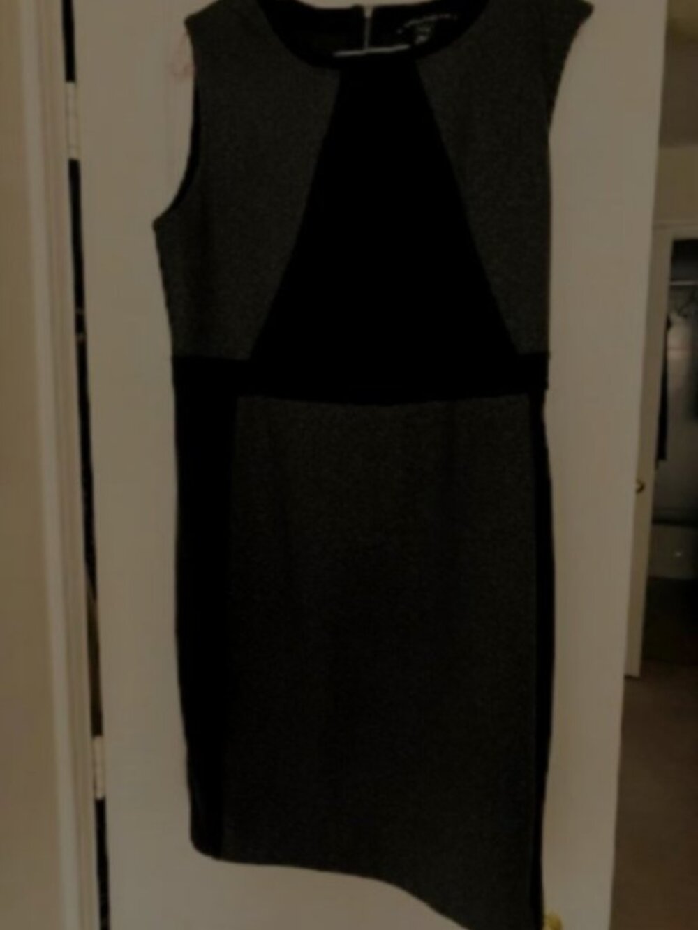 Kenneth Cole New York Sleeveless Black and Charcoal Dress Women's Extra Large